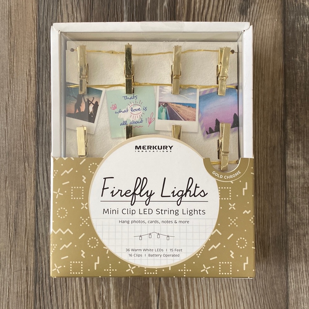 Firefly Lights Mini Clip LED String Lights - Gold